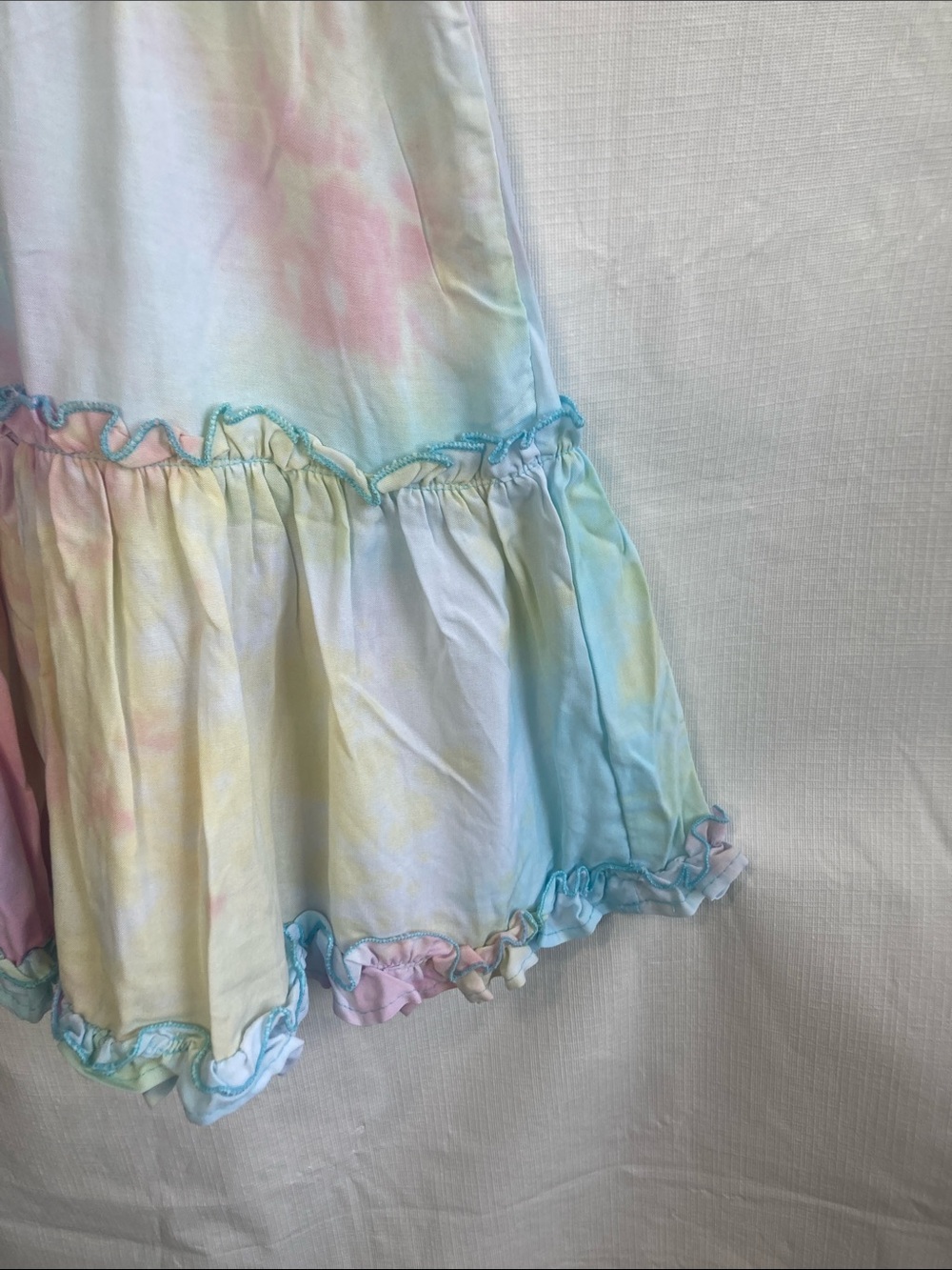 Rue21 dress puff sleeve pastel tie dye w tassel tie boho festival western S jrs - Picture 7 of 17